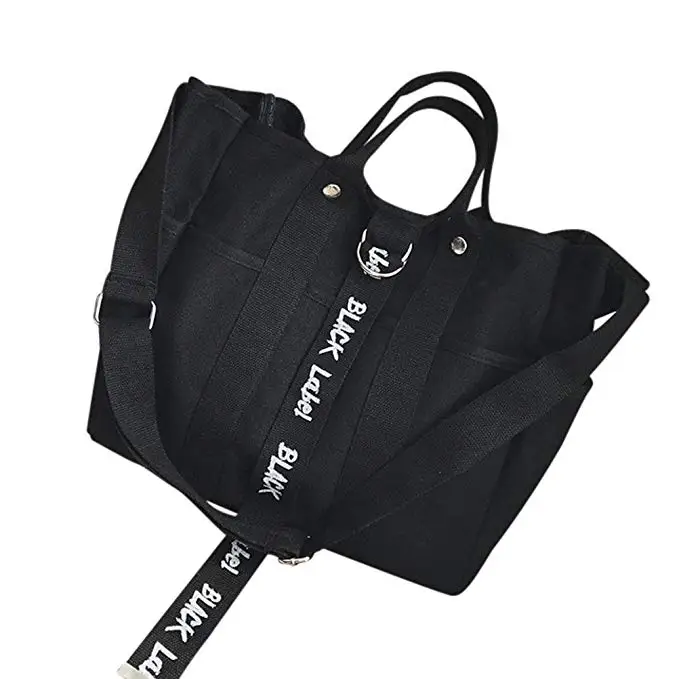 

black canvas tote bag