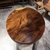 Top end zingana wood slab natural tree stump tea table live edge tree root tables