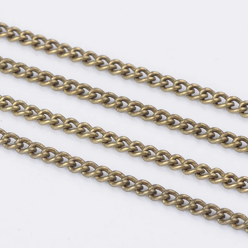 

PandaHall Brass Curb Chains Twisted Chains Unwelded with Spool Oval Antique Bronze 3x2x0.6mm Nickel Free Long Chain Jewellery