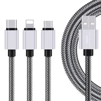 

Konfulon 3-in-1 nylon charging cable/2.1A USB/fast charge/1.5M for iPhone X mobile