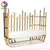 luxury hotel hall wedding party bar salon gold high back new design matel stainless steel double throne king chair