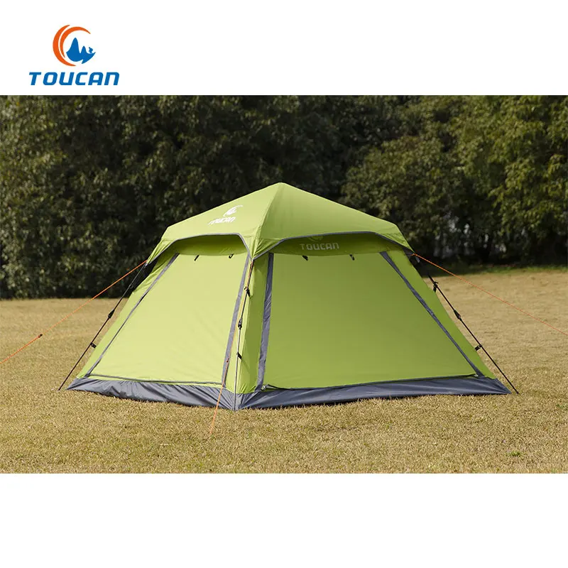 

Double Layer Automatic Portable 3-4 Person Camping Tent, Ovil green or customize