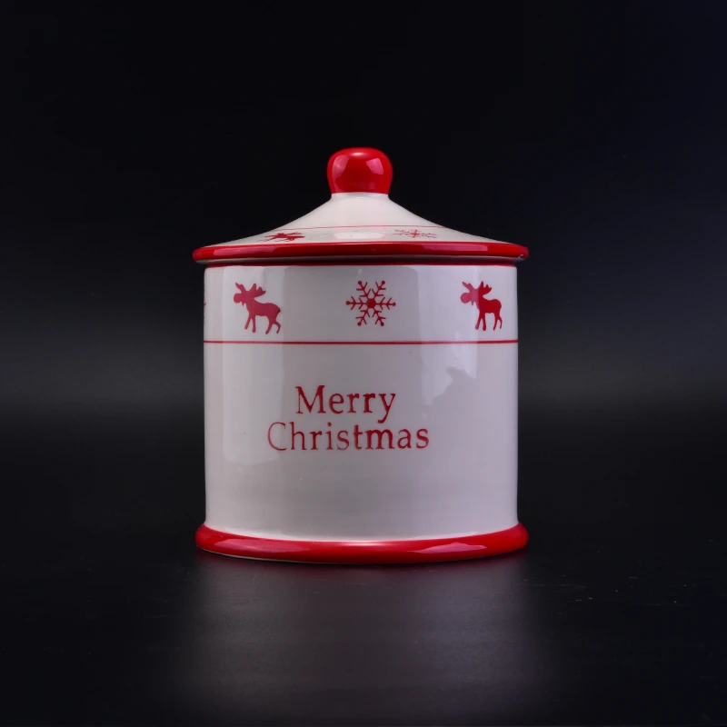 Wholesales Christmas festival ceramic candle jars home decoration