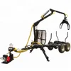 ATV 1.5 Tons Timber Trailer With Crane Hydraulic Log Loader with Grapple Firewood Trailer LT1500