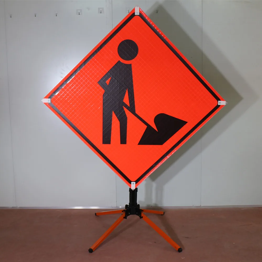 S497A Customized Reflective Flexible Road Sign Roll Up Sheeting Roll Up Sign_5