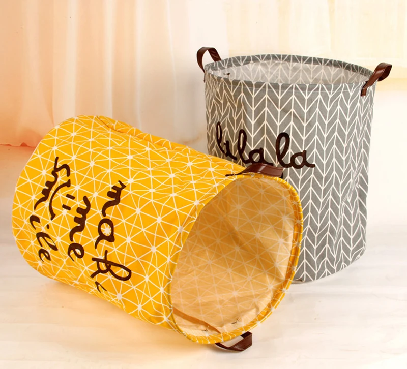 Juguetes Del Bebé Cesta De Lavandería De Lona Cubo Hogar Para Niños