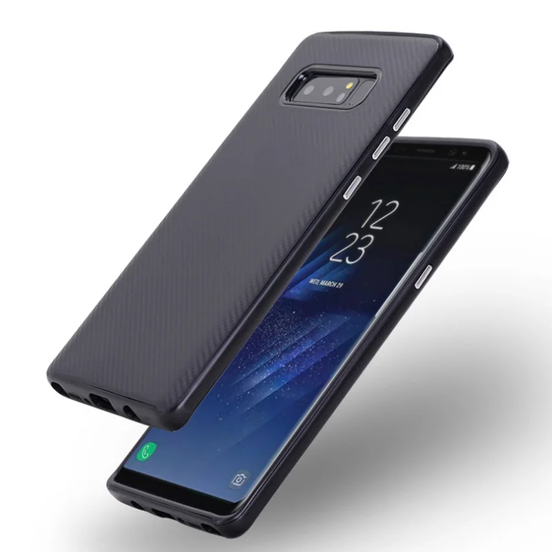 2in1 Ultra Electroplating frame PC + TPU Carbon fiber Case for Samsung Galaxy Note 8 Cover