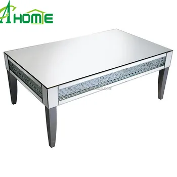 Mirrored Coffee Table Mirror Living Room Furniture Art Deco