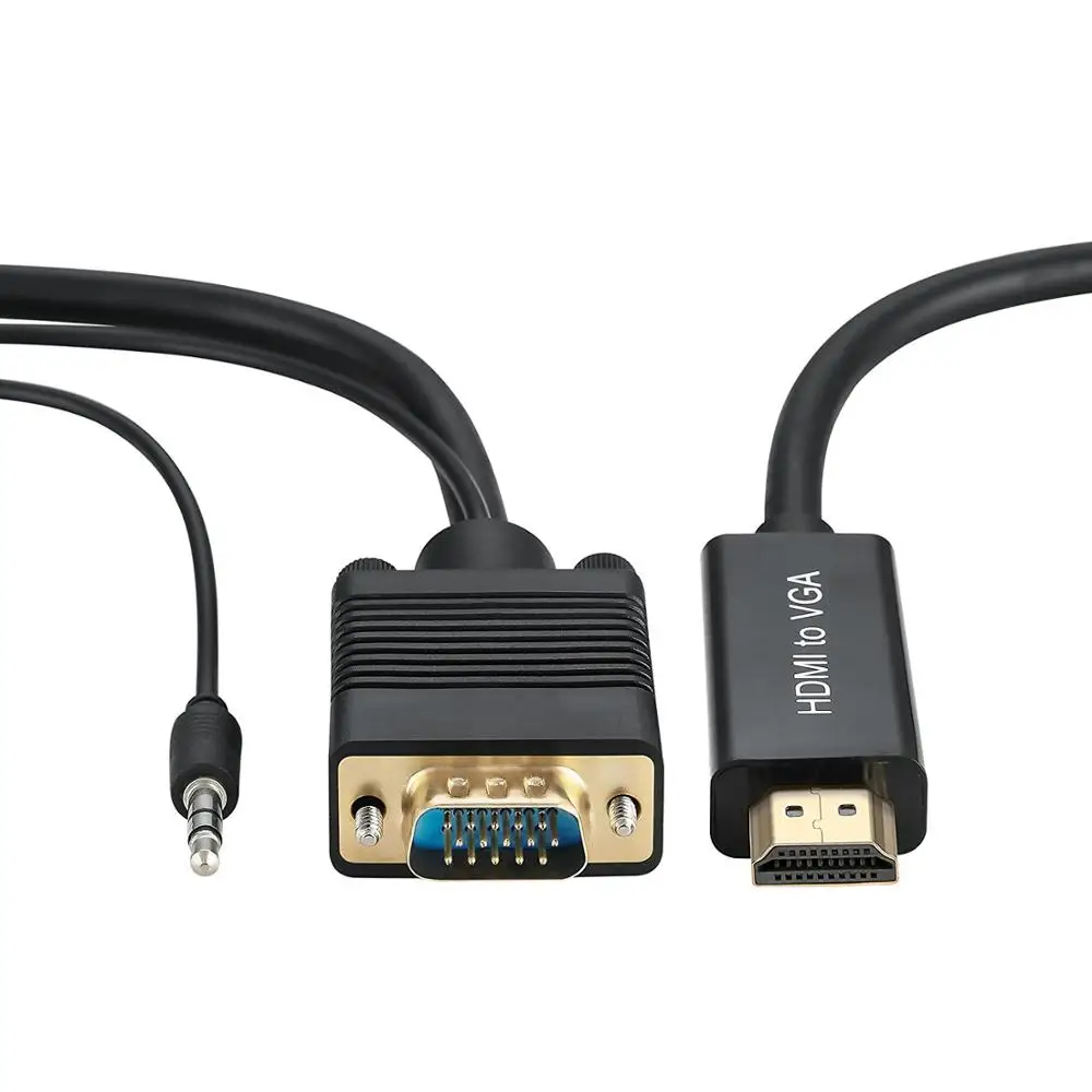 

Hdmi Male to VGA Male Converter Adapter Video Cable Supporting 3d,1080p and with Audio Output