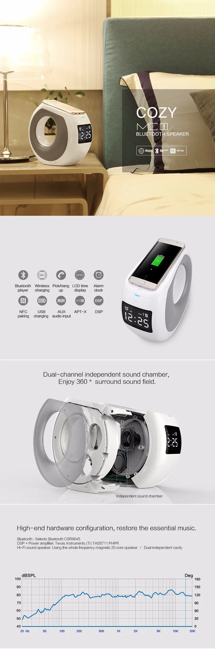New design wireless charging for mobile phone home audio speaker QI bluetooth speaker - ANKUX.COM