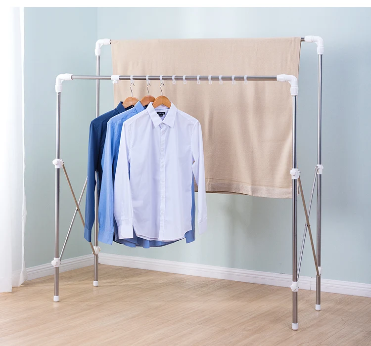 Outdoor Double Pole Folding Cloth Hanger Rack - Buy Hanger Rack,Folding ...