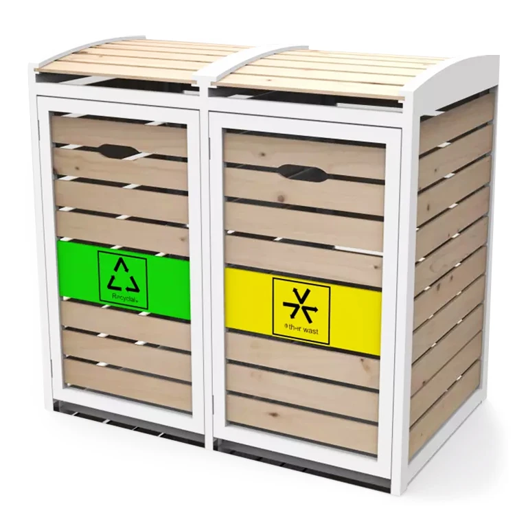 wooden garbage bin 01