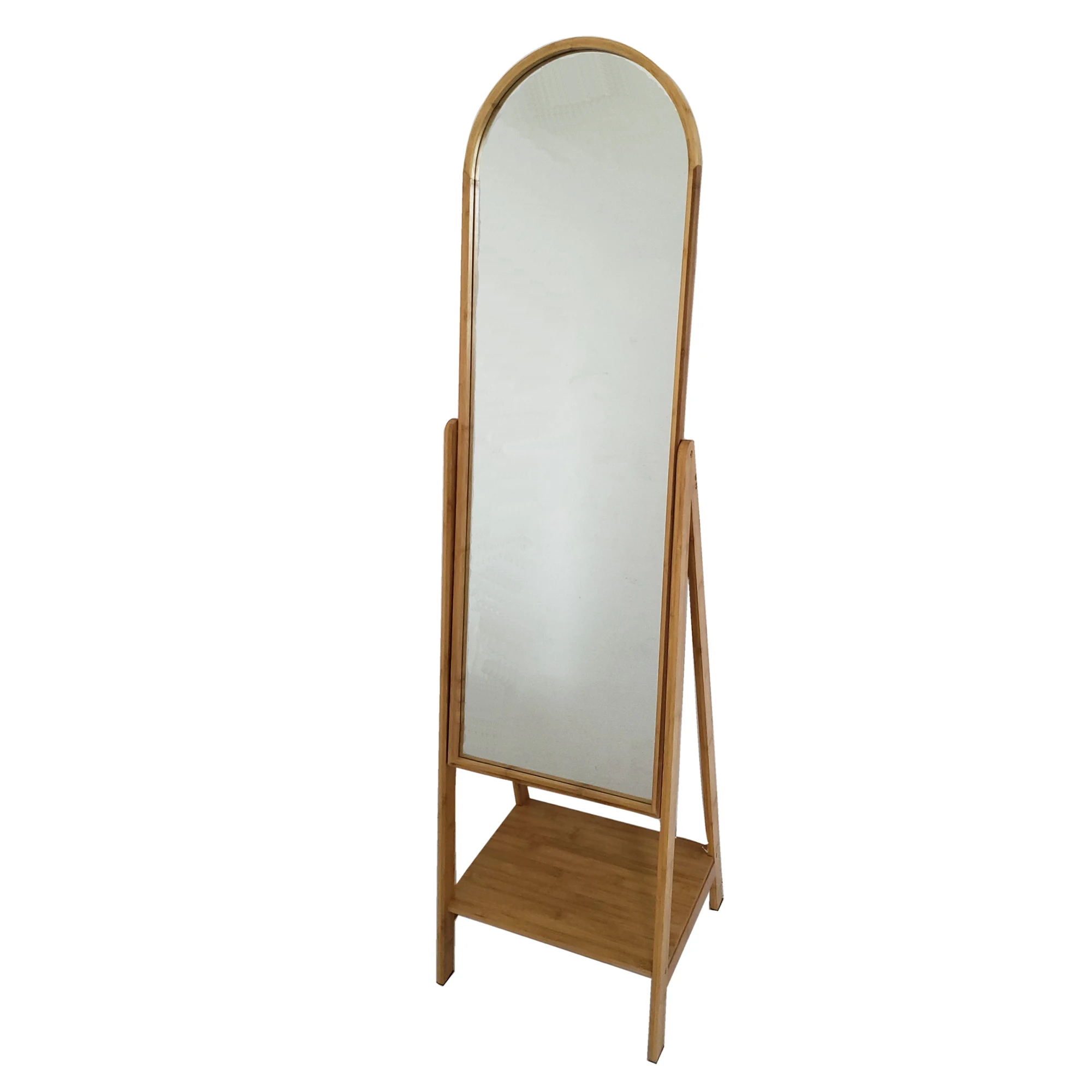 Cheval Mirror With Bamboo Frame Oval Mirror Looking Glass With