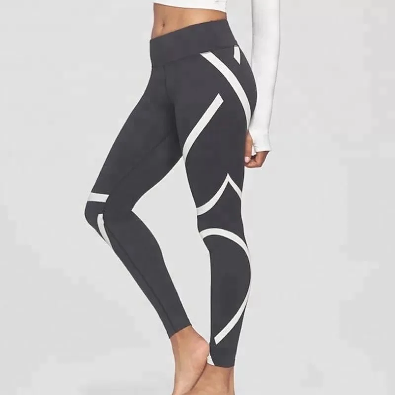 

wholesale stripe Printed sexy plus size women pants leggings, Black