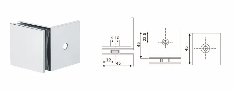 2018 Cheap High Quality Bathroom Fitting 90 Degree Glass Shower