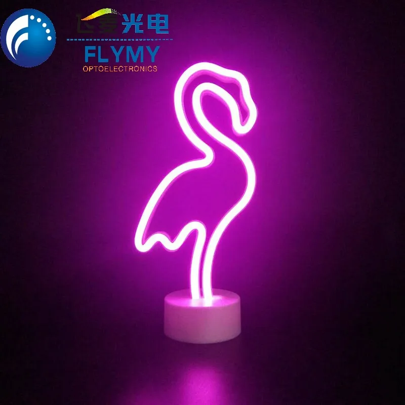Flamingo unicorn cloud heart love neon table lamp with battery powered or USB cable for wedding party