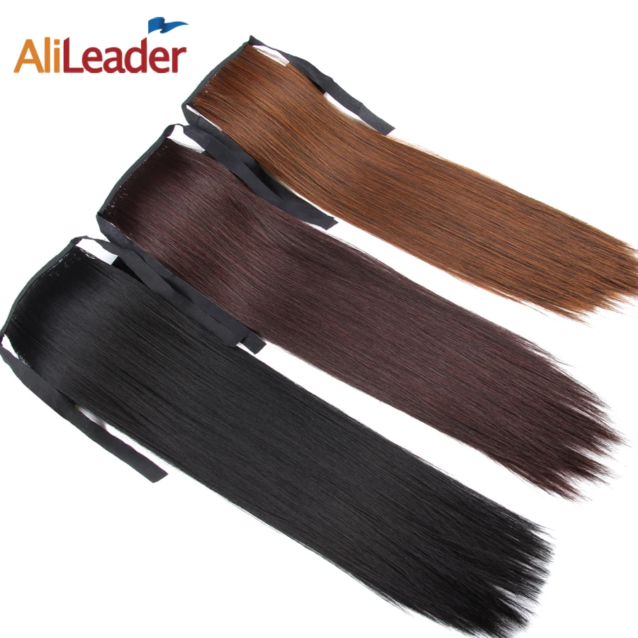 

AliLeader High Quality Wholesale 20 Inch Silky Straight Pure Color Ponytail Clip In Ponytail Hair Extensions