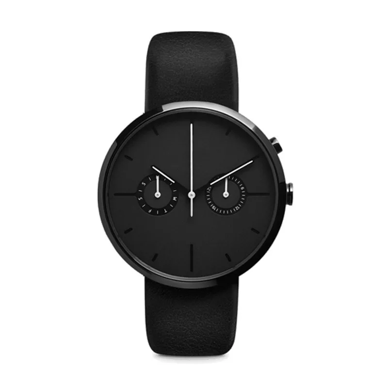 

Minimalist OEM Wristwatch Casual Fashion Men Chronograph Wrist Watch with Genuine Leather Strap, Silver/gold/rose