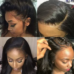 13X6 lace frontal wig  russian hair  Straight Virgin Human Hair raw unprocessed Pre Plucked Wigs For Black Women