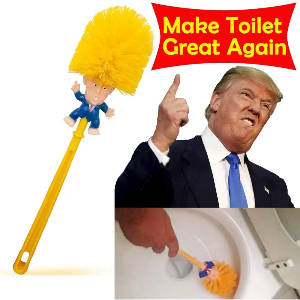 

Trump Toilet Brush Funny Cleaner Scrubber Trump Toilet Bowl Brush With Holder For Home Bathroom Deep Cleaning Set of 2