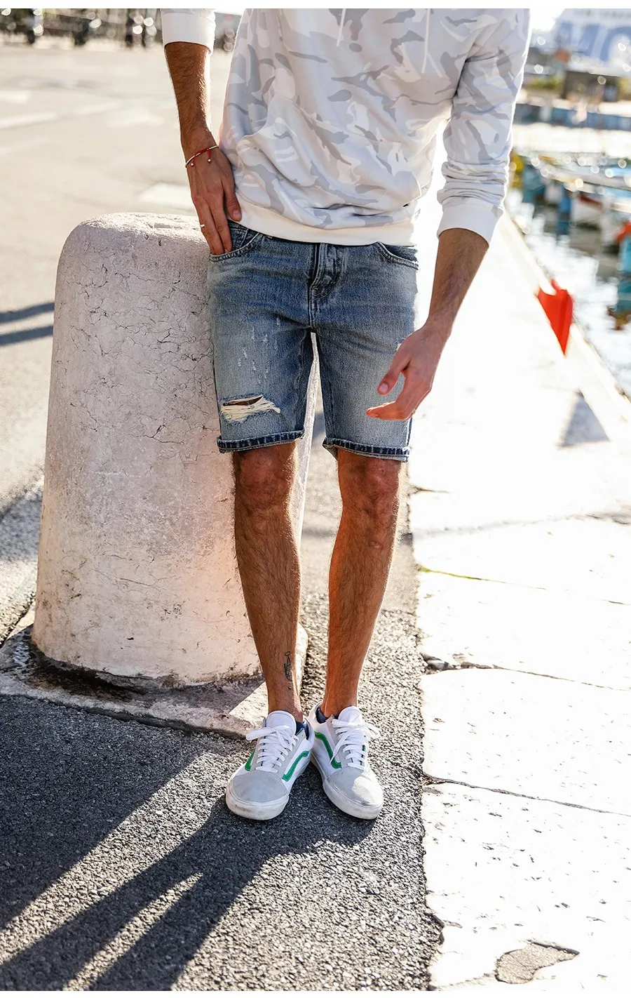 Simwood 2019 Summer Denim Shorts Men 100% Cotton Fashion Ripped Short ...
