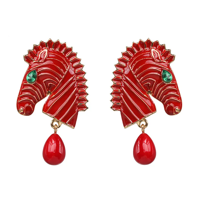 

Aliexpress china horse earring animal christmas jewelry alloy pearl earrings with pearl
