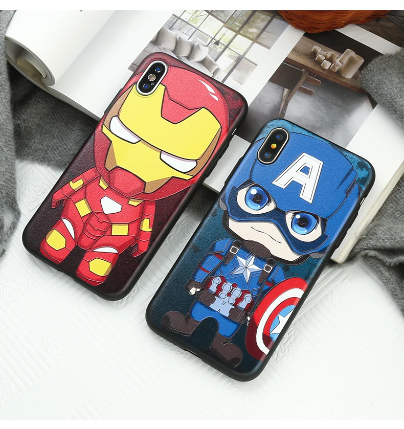 3d anime cartoon animal embossing phone case for iphone X, embossed phone case