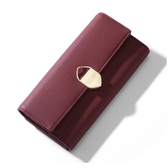 

JUNYUAN Portefeuille Carteira Leather Lady Wallet Leather Women, Colorful Woman Wallet, Red,pink,gray,navy,black