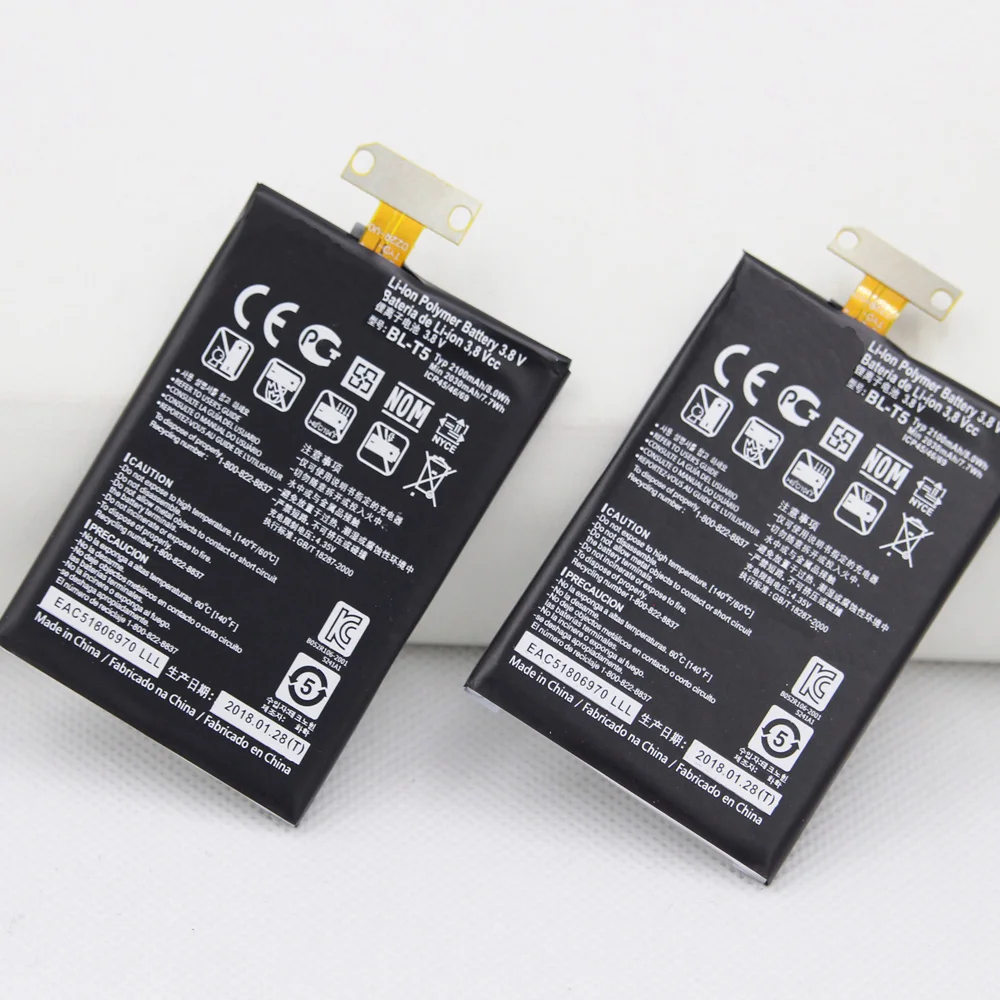 

Original BL-T5 battery Real Capacity 2100Mah For LG BL T5 Nexus 4 E960 Optimus G E970 E973 F180 LS970 BLT5, Silver&black