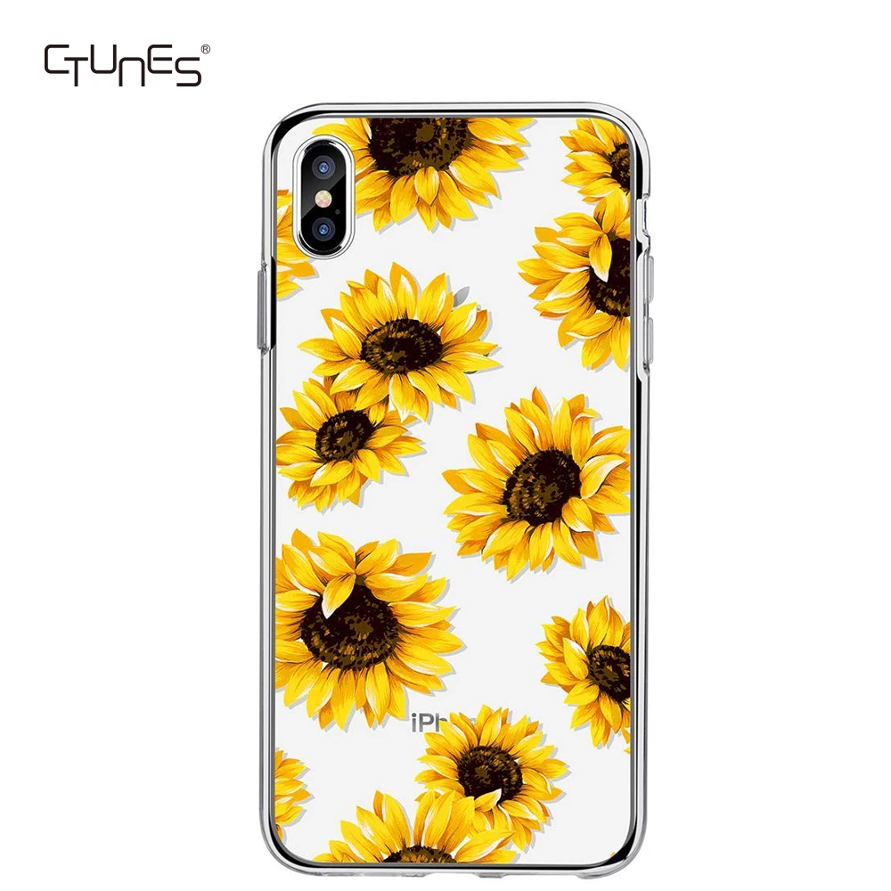 

Clear Floral Flower Pattern Slim Girly Anti Scratch Excellent Grip Premium Soft TPU Crystal Protective Case for iphone Xs Max