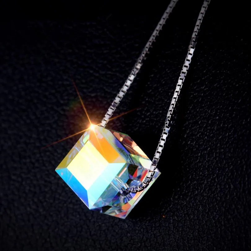

Tryme Fine jewelry genuine 925 Sterling Silver Colorful Crystal Pendant necklace Free shipping, N/a