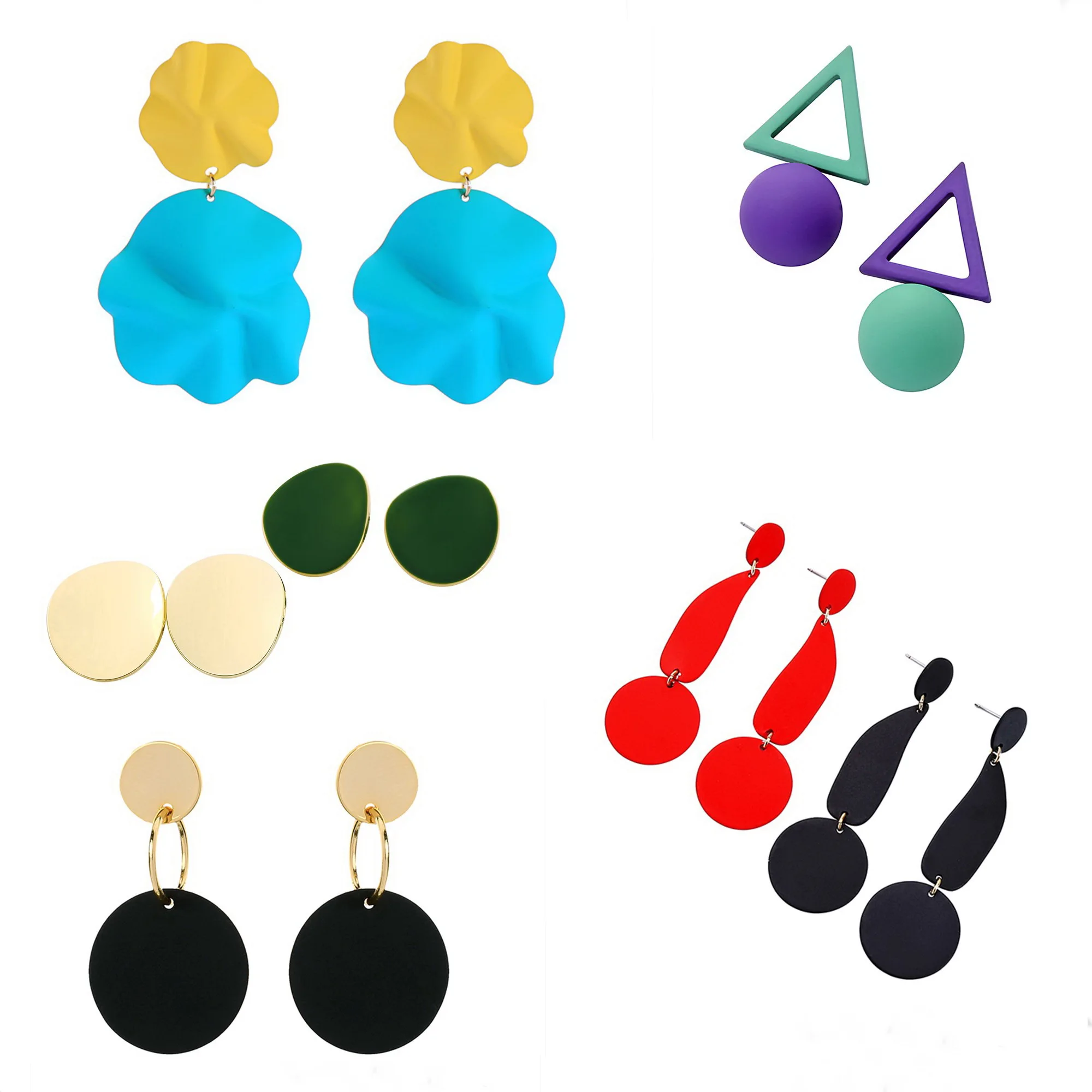 

Kiss Me 2019 Trending Colorful Earing Jewelry Boucle D'oreille OEM Modern Geometric Earrings For Women, N/a