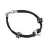 Stainless Steel Double Braided Leather Bracelet for Men Women Lobster Claw Clasp Wristband Bangle 8.3inches