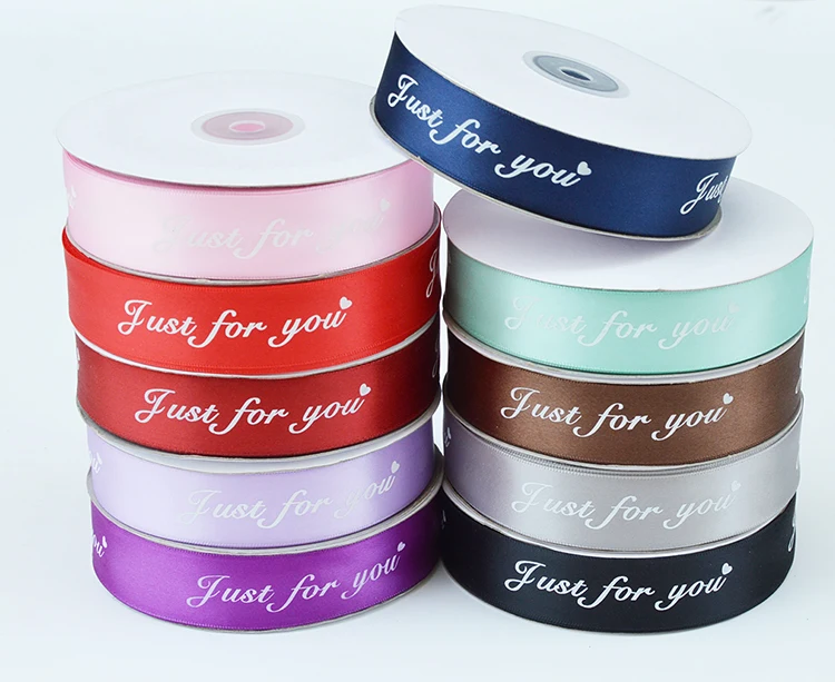 2.5cm Printed Packaging Ribbon In English For Packing Bouquet Gift ...