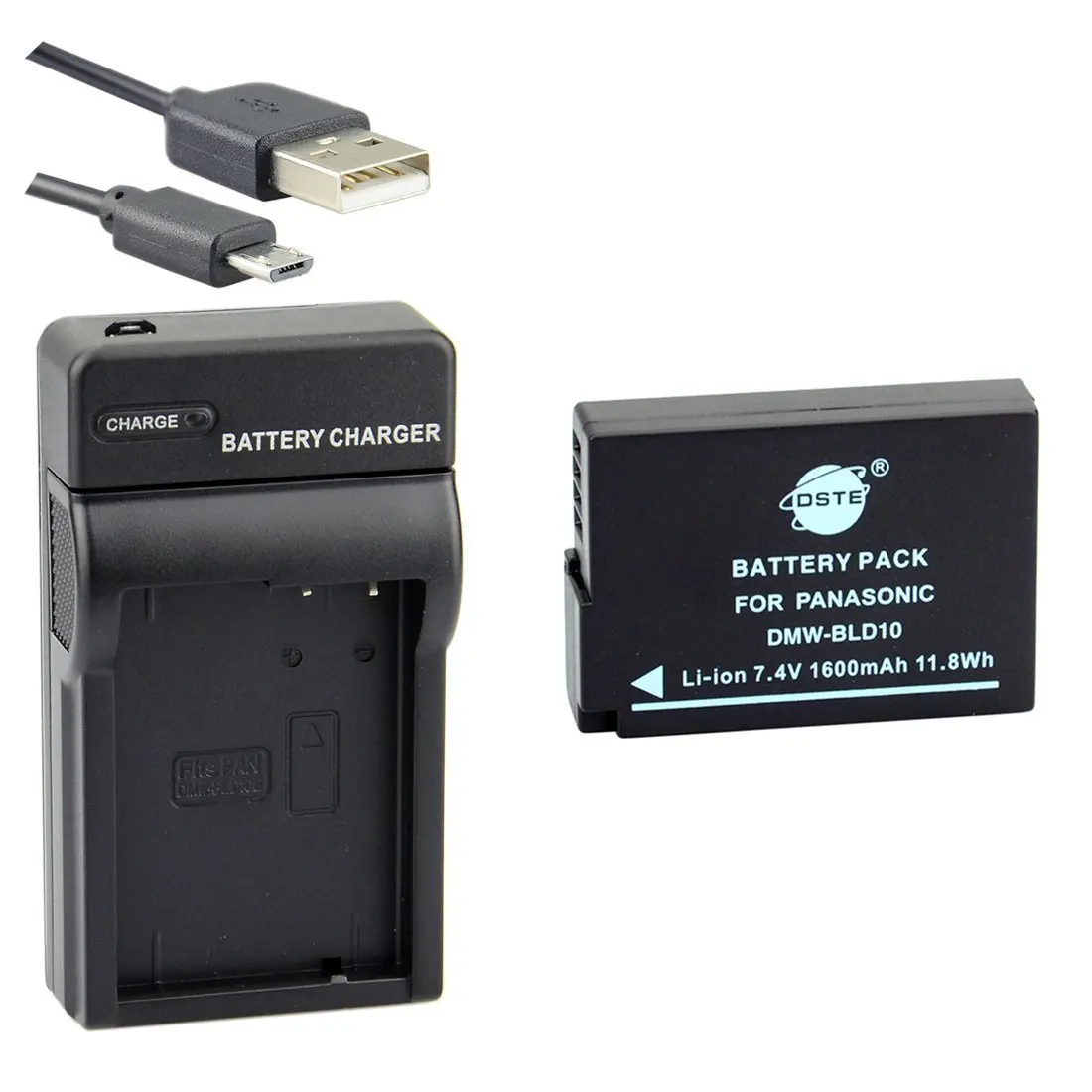 Advanced Accessory Kit with High Capacity DMW-BLD10 Extended Battery 1 Hour Rapid Charger and Much More for Panasonic GF2 Deluxe Camera//Camcorder Carrying Case