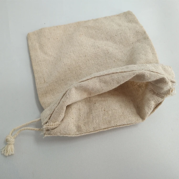 Natural Linen Burlap Bags with Jute Drawstring for Gift Bags