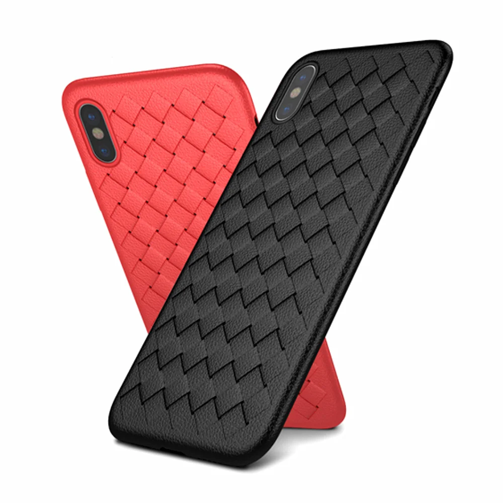 Luxury Grid Weaving Soft TPU Mobile Phone Case cover For iPhone XS MAX