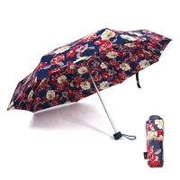 

RST ultra super light small travel UV sunshade wholesale ladies folding flora print 5 fold mini umbrella