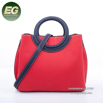 China Wholesale Handbags New Design Women Pu Leather Circle Handle