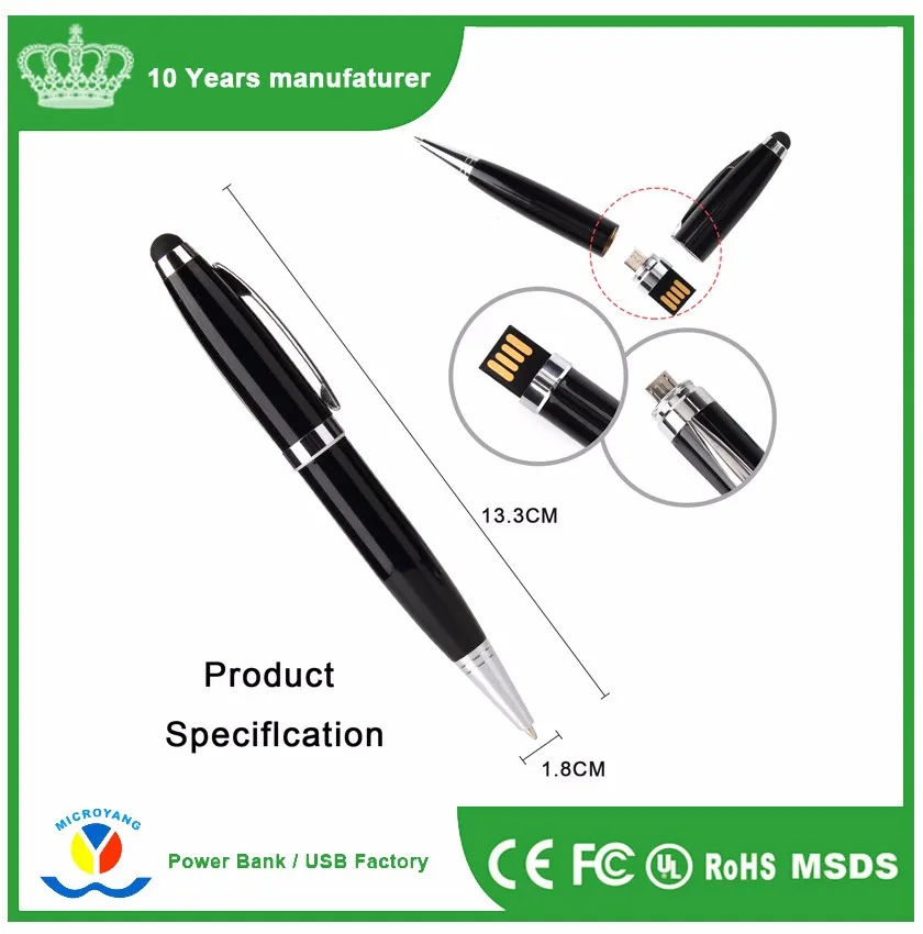 multifunction custom logo printing pen usb flash drive with stylus pen - ANKUX.COM