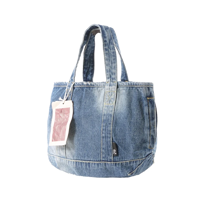 

Customized recycle water wash and make old jeans tote bag, Any color from our color card