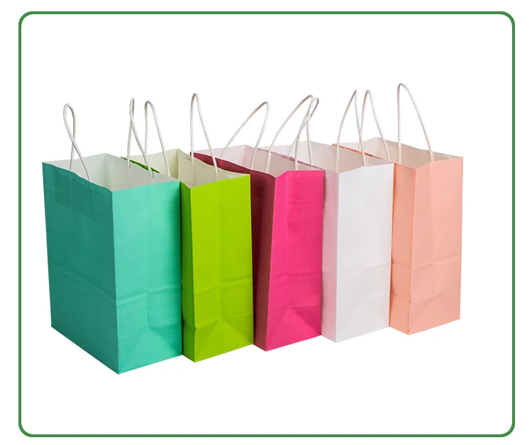 Customized wholesale eco friendly recyclable thin dark green kraft shopping cloth paper bag with handle