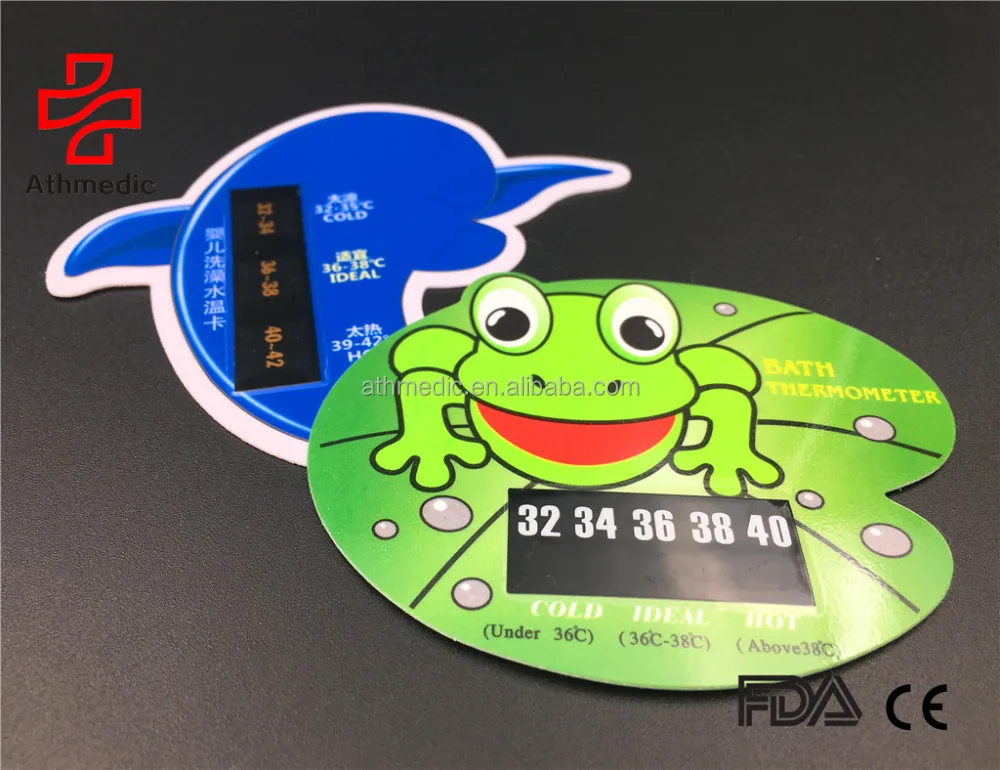 

2021 Athmedic LCD Temperature promotional premiums shower infant nursery baby bath thermometer test card strip sticker