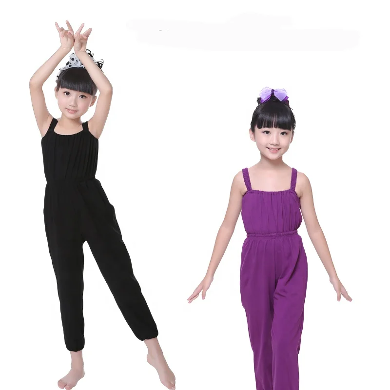 

Long Jumpsuit Lycra Cotton Aerobic Ballet Leotards, Black;purple