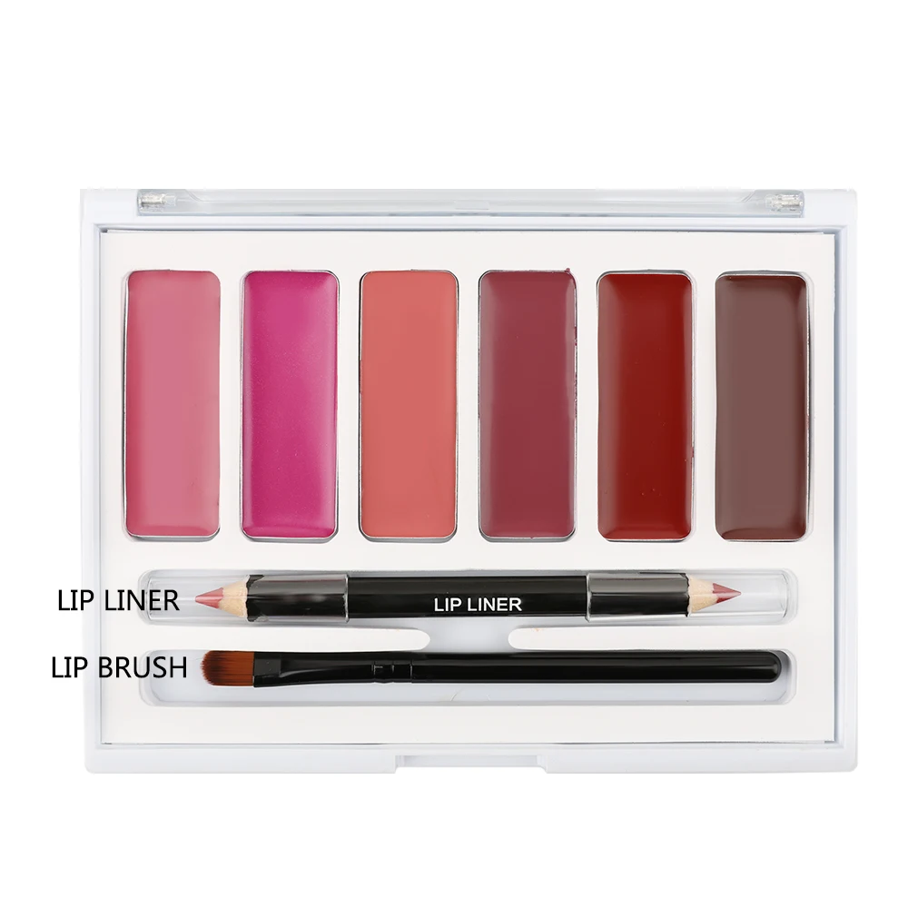 

6Colors Mini Lip Gloss Makeup Palette Long Lasting Lipgloss Lip cosmetics no logo