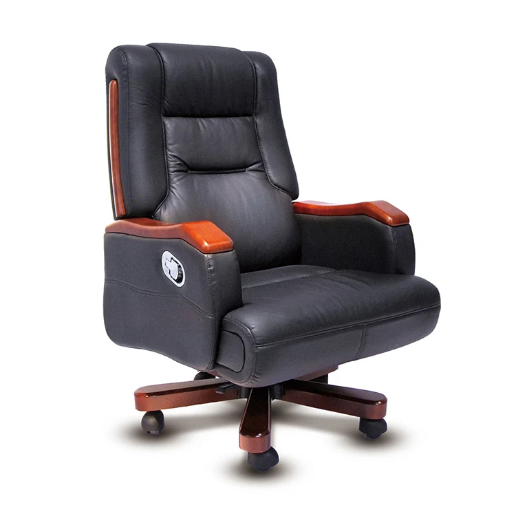Genuine Real Leather Brown Colour Office Chair Luxury Boss Boos
