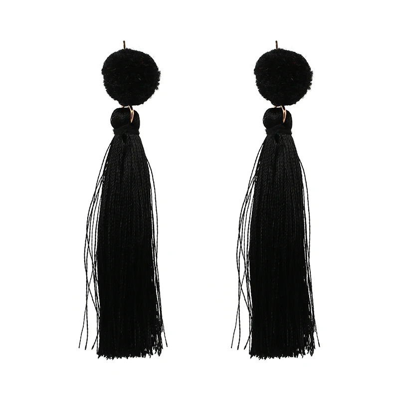 

JuJia Stock for Sale Trendy Fringed Dangle Jewelry Bohemian Tassel Drops Earrings Hanging For Women Statement Earrings, As the picture shows