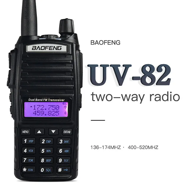 

Talkie Walkie BaoFeng UV-82 Dual-Band 136-174/400-470 MHz FM Ham Two Way Radio Long Range Walkie Talkie Radios, Black