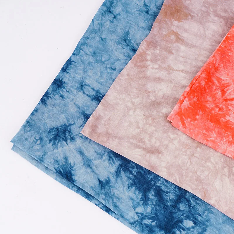 
Wholesale textile process soft 100% rayon tie dye fabric for scarf 