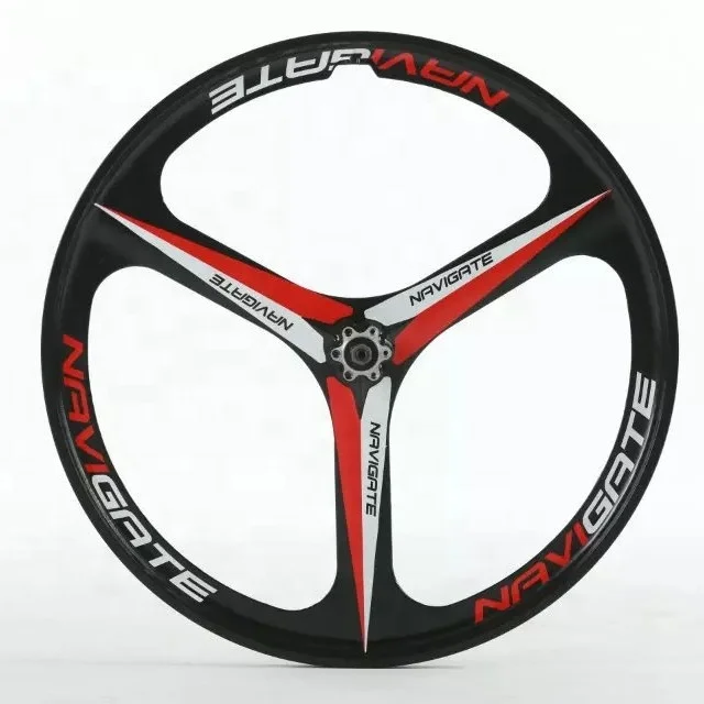 

26inch 3 spoke lightest strongest magnesium alloy bike wheel /fixed gear type hub bike wheel, Customization